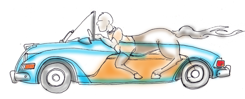 Illustration for article titled This Is What Cars Built for Centaurs Would Be Like
